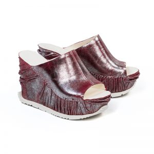 Metallic Leather Open Toe Comfortable Summer Shoes