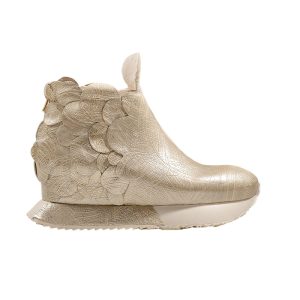 Metallic Gold Sculpted Ankle Boots